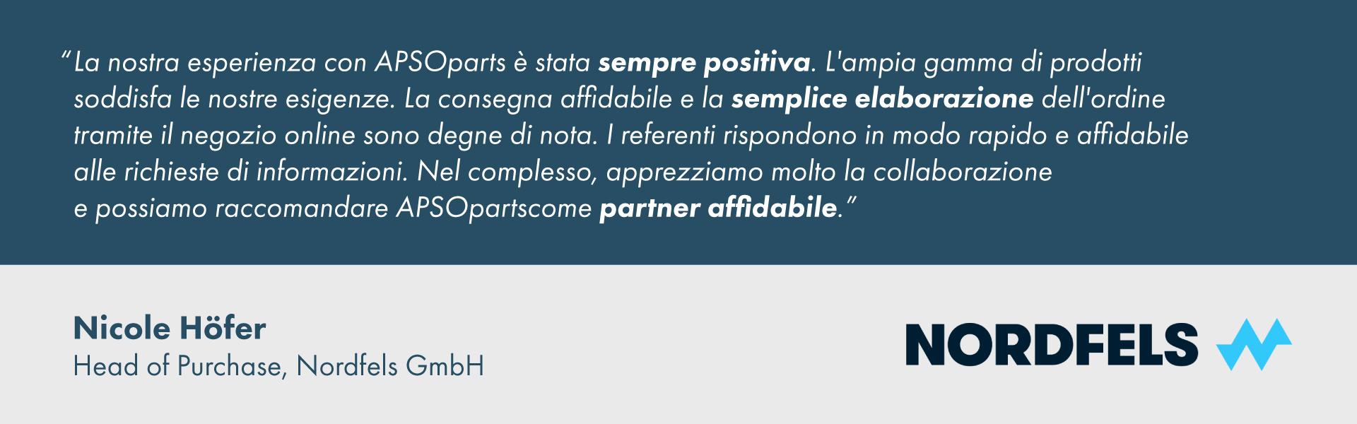 Testimonianza di Nicole H&ouml;fer, Nordfels GmbH